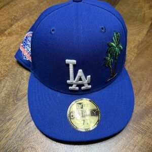 New Era 59Fifty Cooperstown LA Dodgers Palm Tree 60th Patch Cap Size 7 1/8